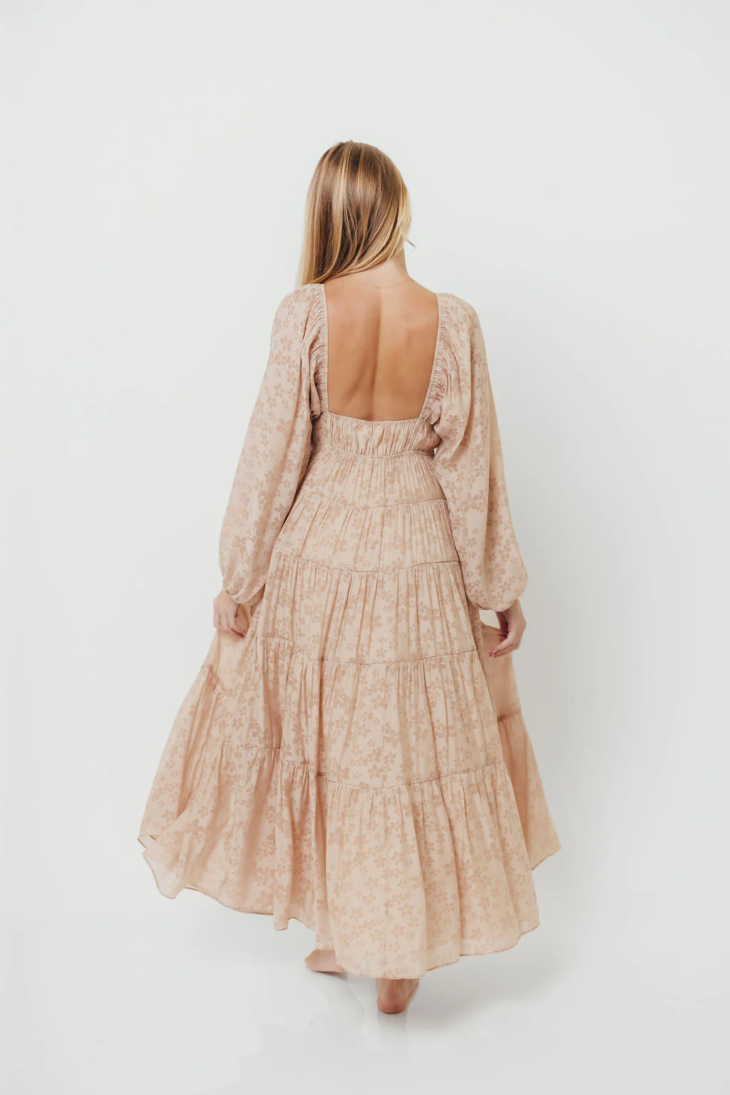 Elyse Maxi Dress in Beige Floral - Image 6