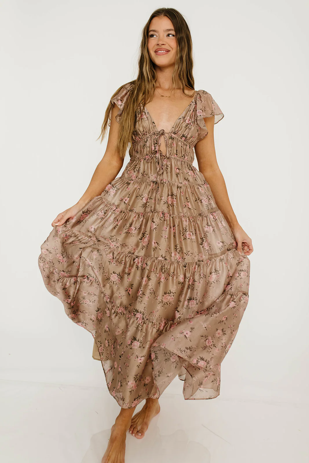 Enchanted Maxi Dress in Mauve Floral - Image 2