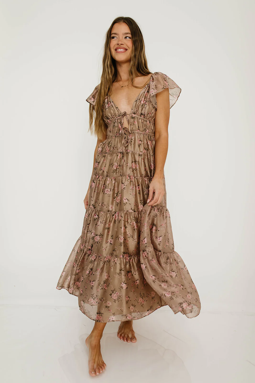Enchanted Maxi Dress in Mauve Floral - Image 3