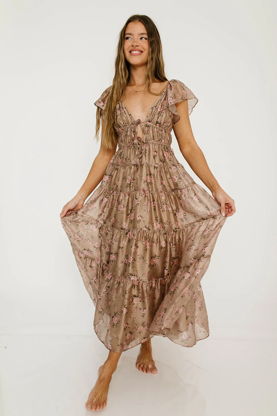 Enchanted Maxi Dress in Mauve Floral - Image 4