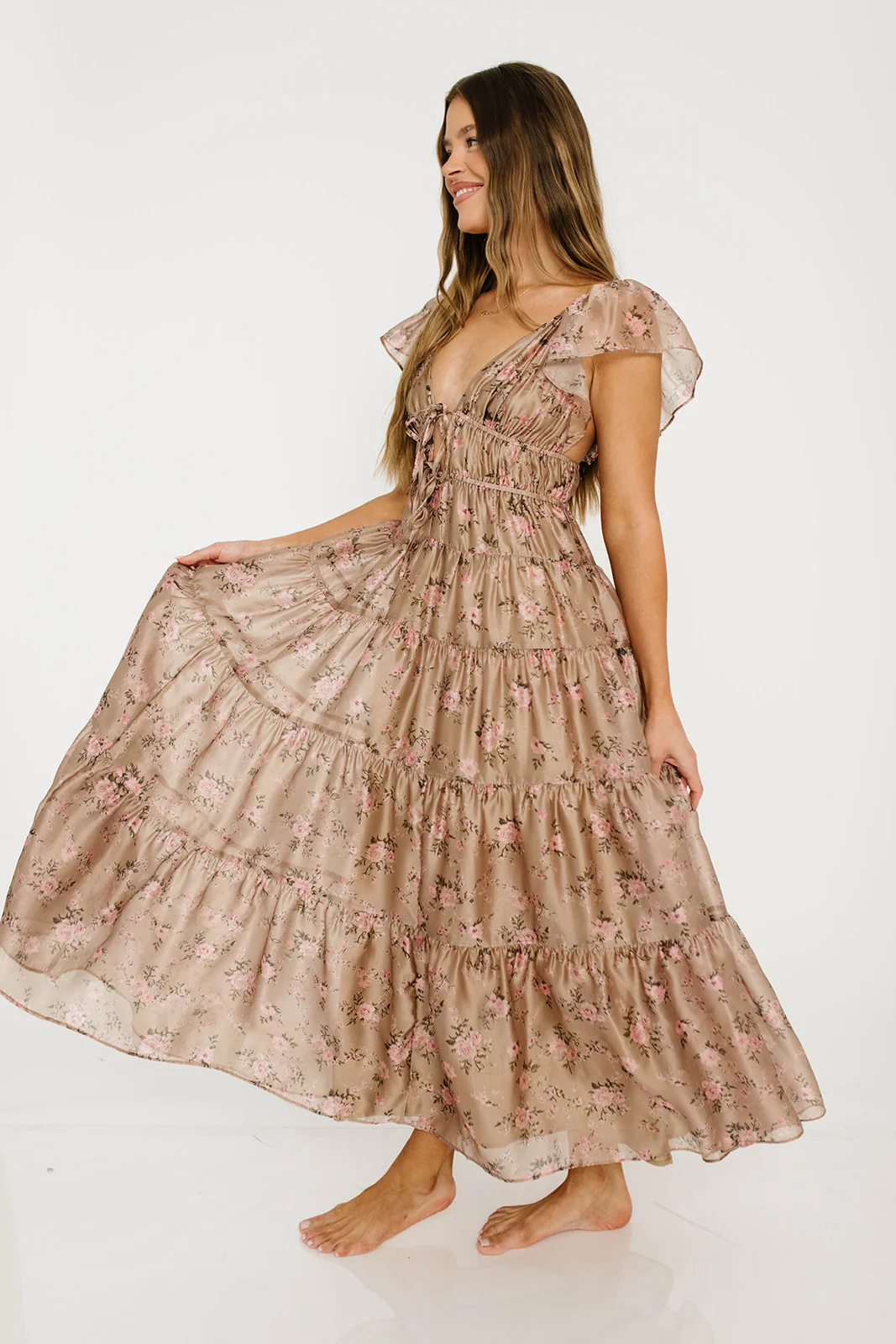 Enchanted Maxi Dress in Mauve Floral - Image 5