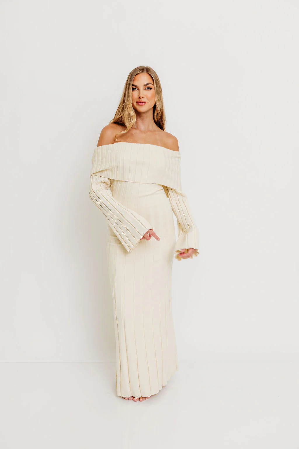 Evella Maxi Dress in Cream - Bump Friendly & Inclusive Sizing - Image 11