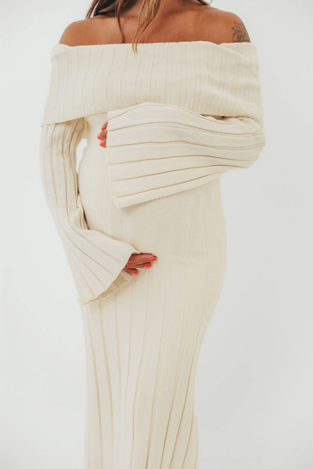 Evella Maxi Dress in Cream - Bump Friendly & Inclusive Sizing - Image 21