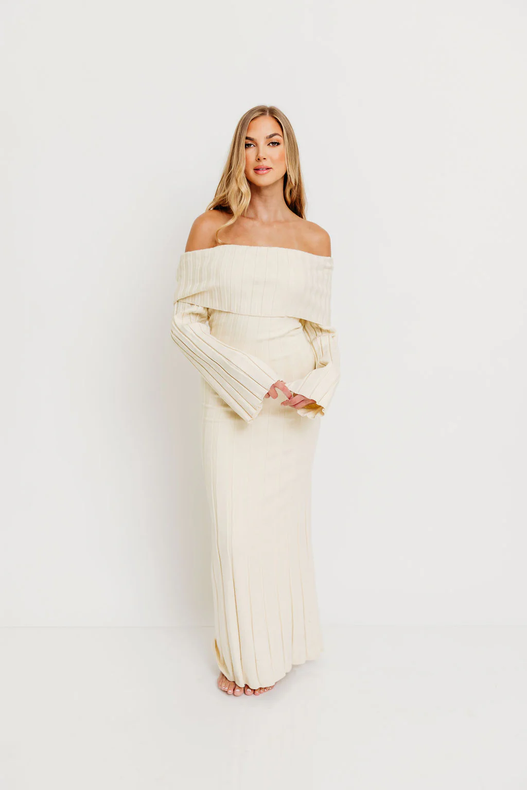 Evella Maxi Dress in Cream - Bump Friendly & Inclusive Sizing - Image 3