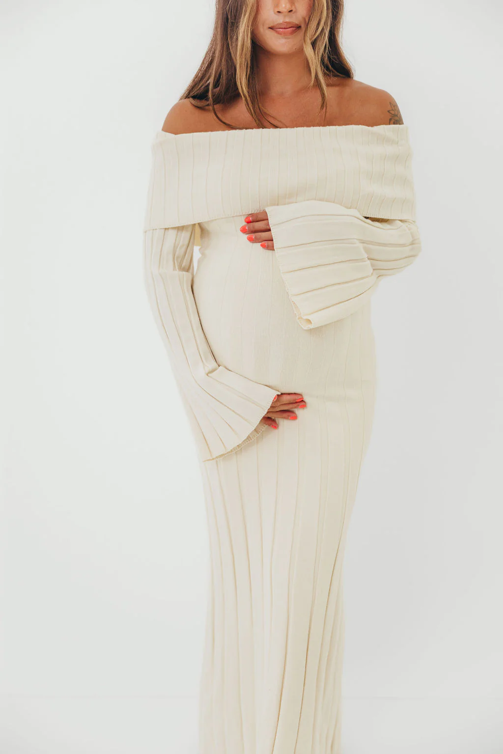 Evella Maxi Dress in Cream - Bump Friendly & Inclusive Sizing - Image 6