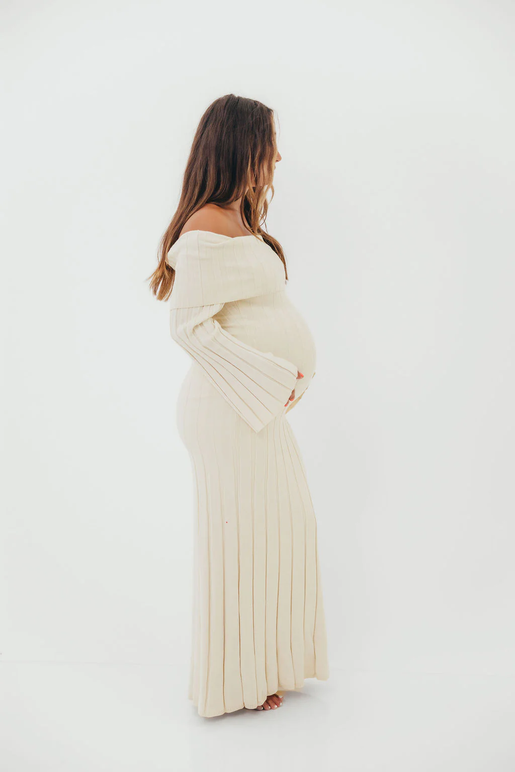 Evella Maxi Dress in Cream - Bump Friendly & Inclusive Sizing - Image 7