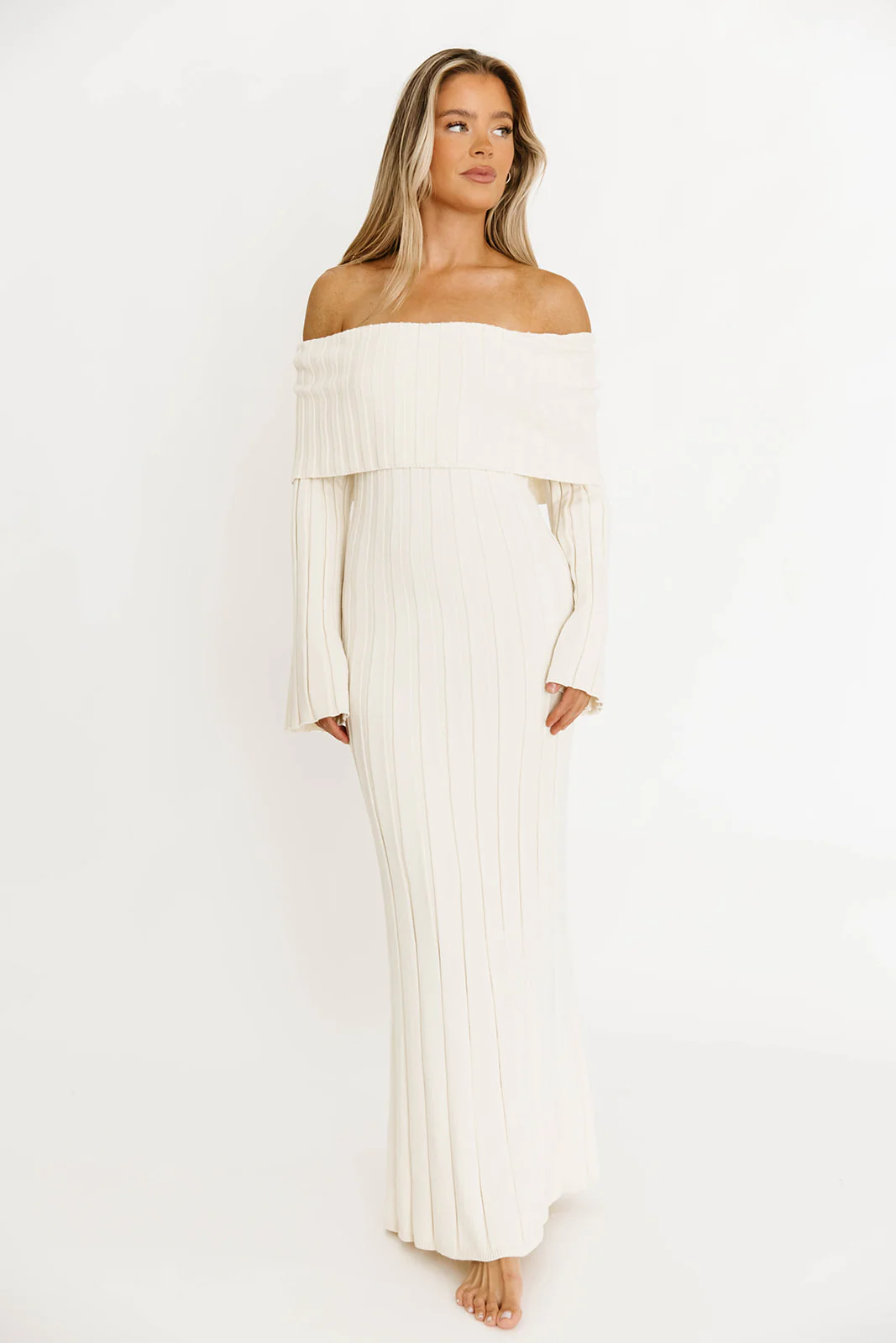 Evella Maxi Dress in Cream - Bump Friendly & Inclusive Sizing - Image 8