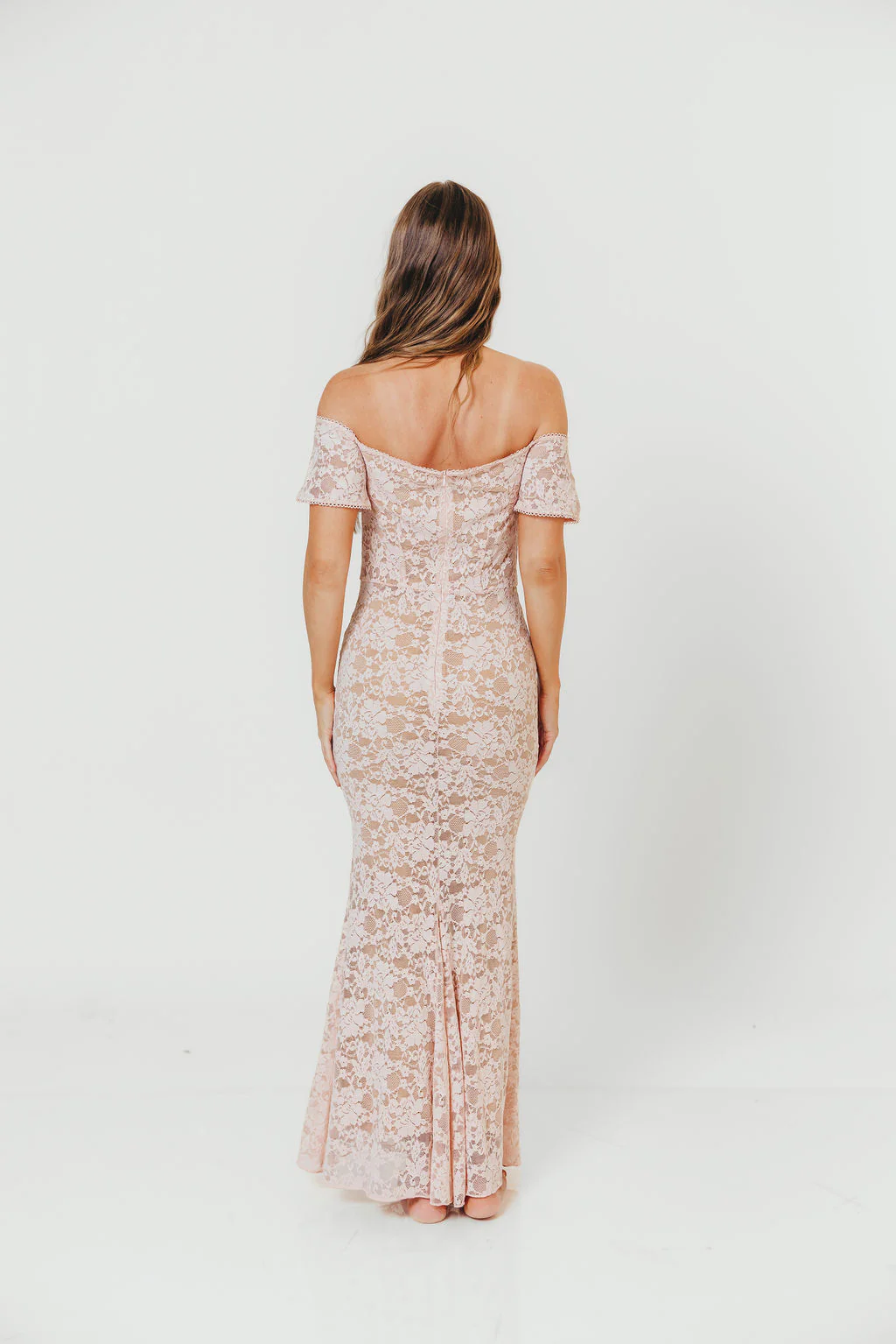 Evermore Lace Maxi Dress in Pale Pink - Image 5