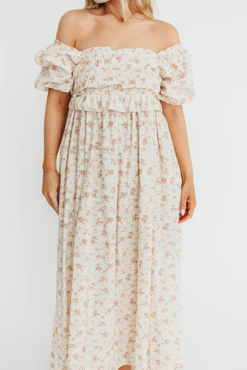 Finley 100% Cotton Peplum Midi Dress in Petal Pink - Bump & Nursing Friendly - Image 3