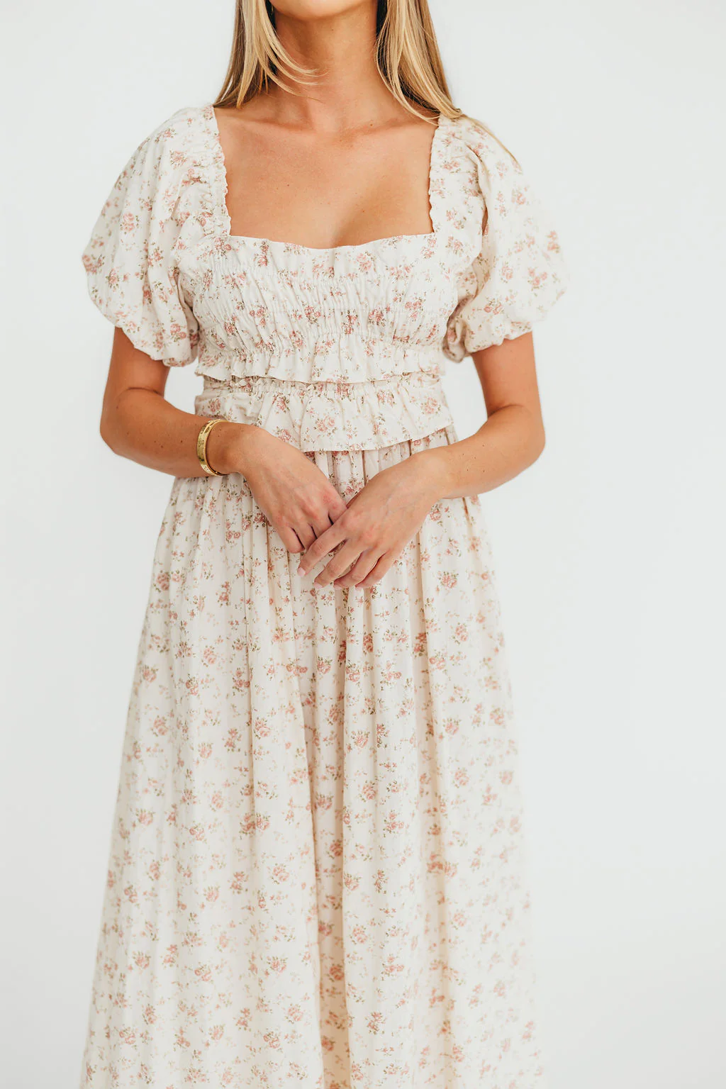 Finley 100% Cotton Peplum Midi Dress in Petal Pink - Bump & Nursing Friendly - Image 7
