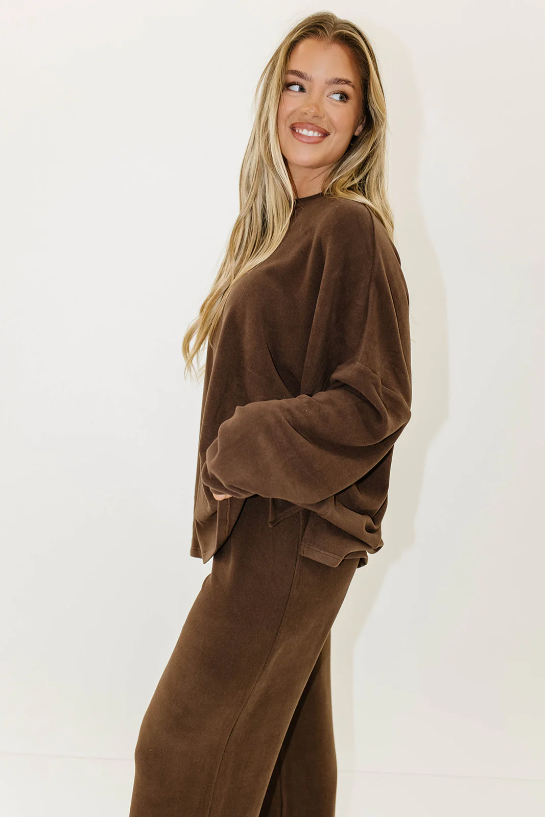 Campbell Fleece Lounge Pants in Chestnut (Restocking Summer) - Image 9