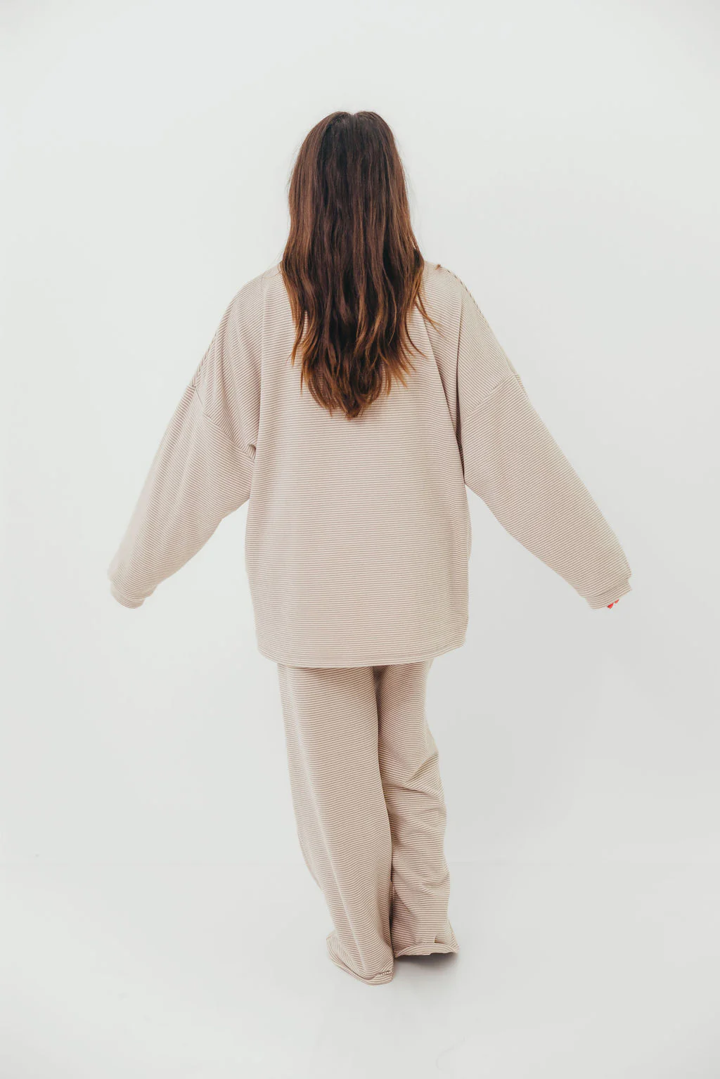 Naomi Striped Oversized Fleece Top in Cream/Grey *Worth Exclusive Print* - Image 20