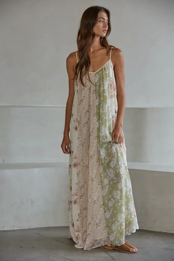 Valentina Floral Maxi Dress in Cream Multi (LIVE)