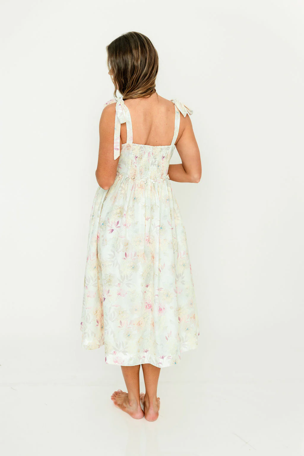 Jenny Floral Midi Dress in Light Pink - Image 10