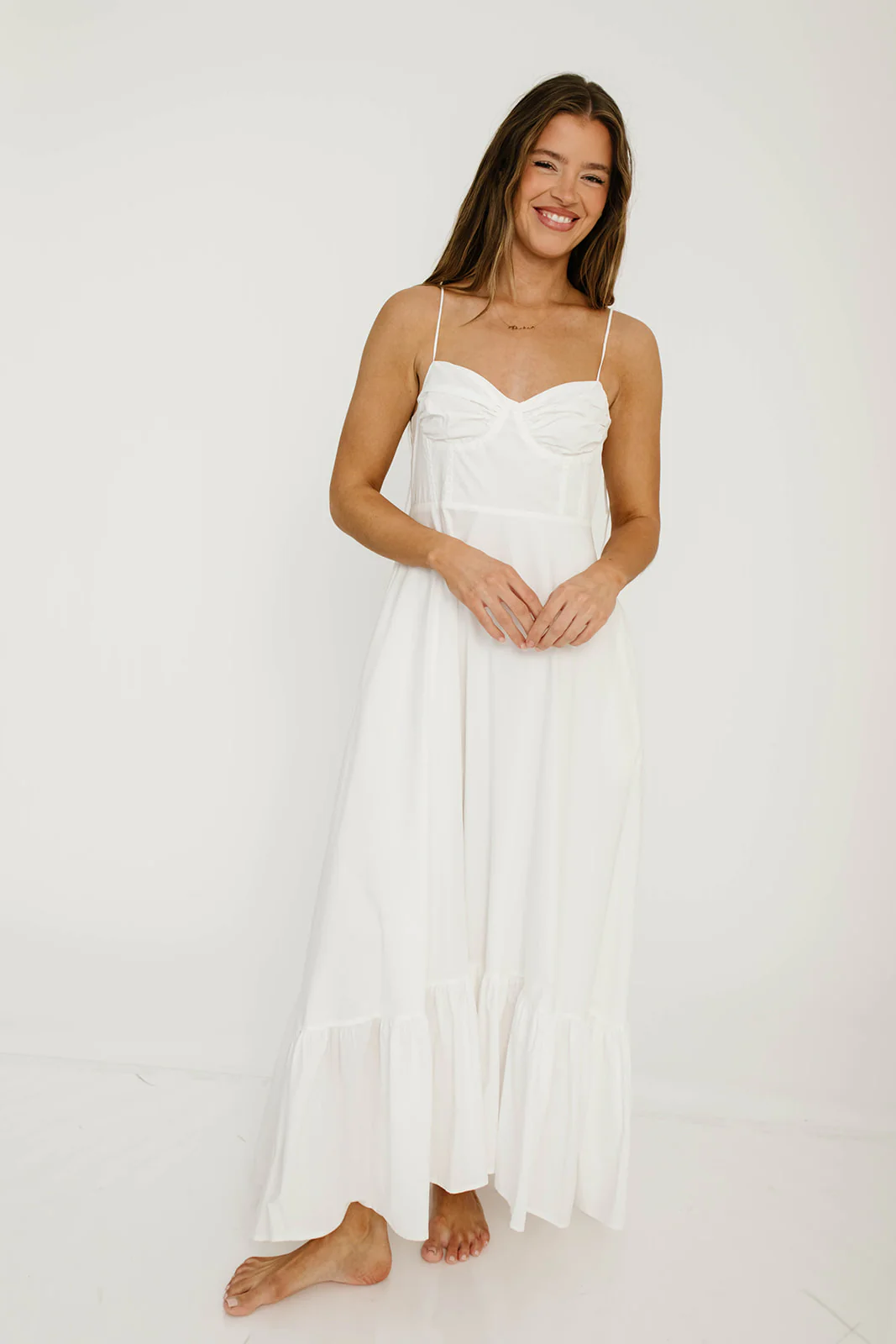 Florence Midi Dress in Off White