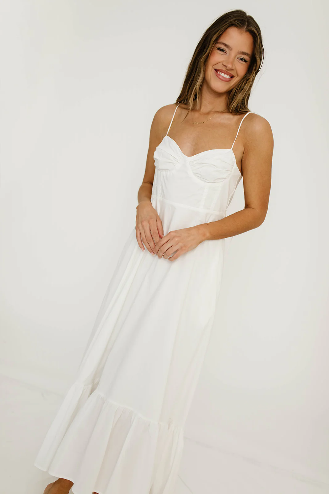 Florence Midi Dress in Off White - Image 2