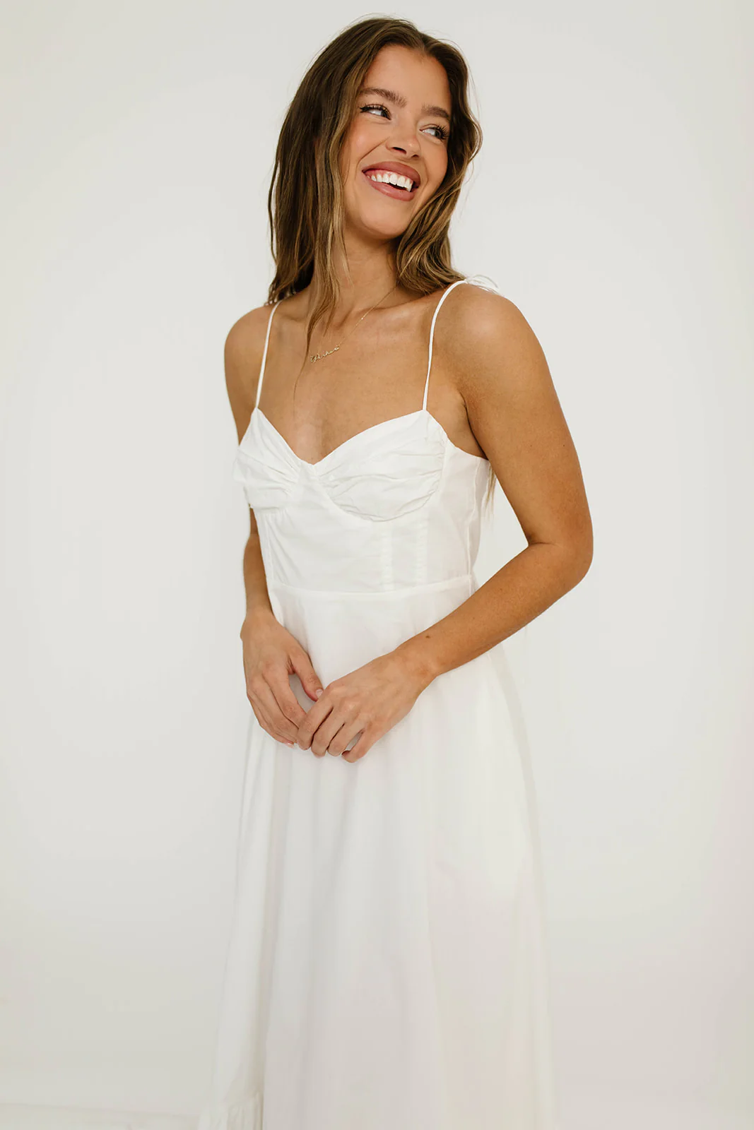 Florence Midi Dress in Off White - Image 3