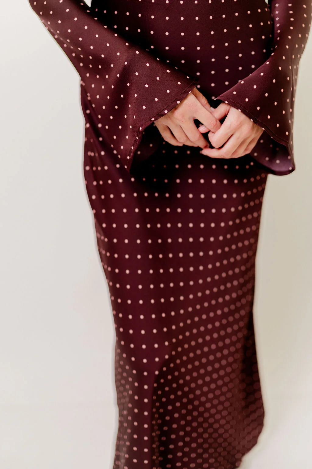 Georgie Polka Dot Maxi Dress in Burgundy - Image 4