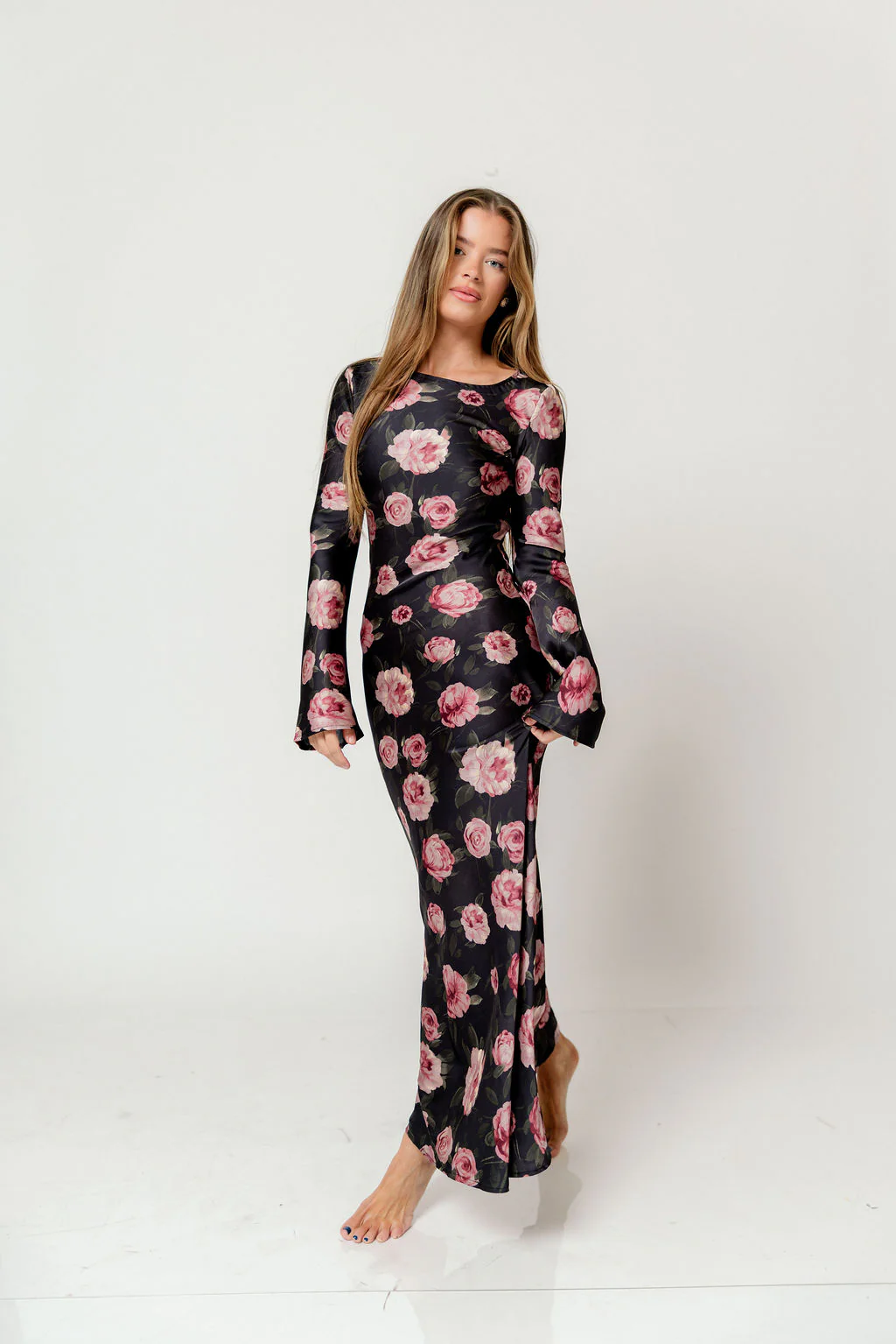 Georgie Maxi Dress in Black Floral - Image 2