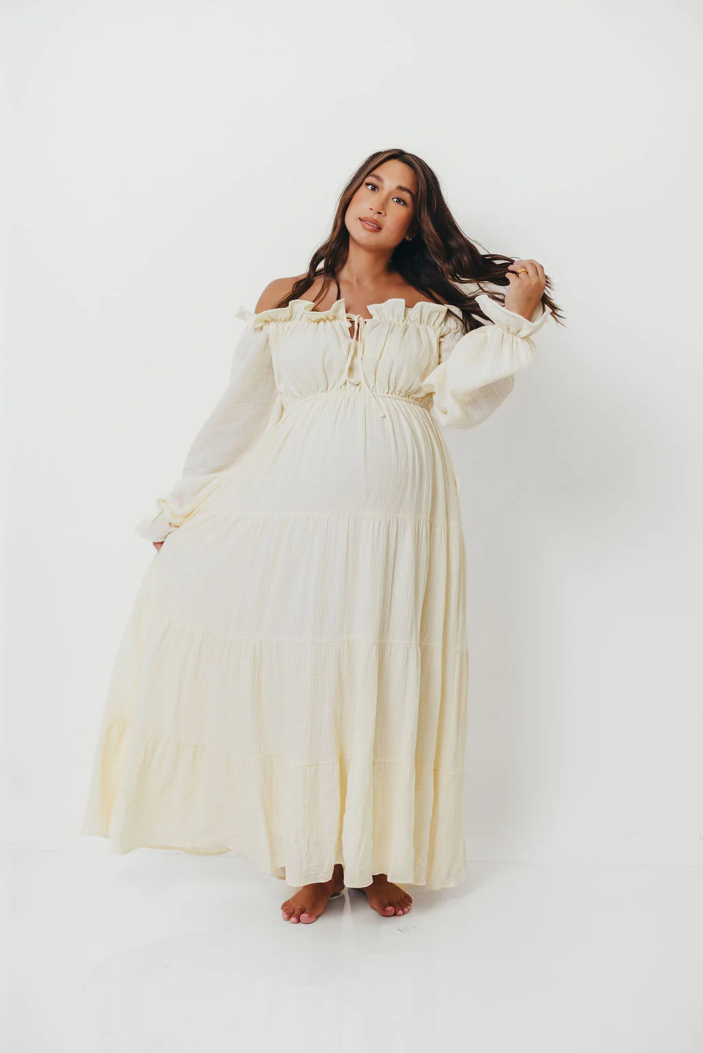 Golden Hour 100% Cotton Maxi Dress in Cream - Bump Friendly *6/9 PRE-ORDER* - Image 17