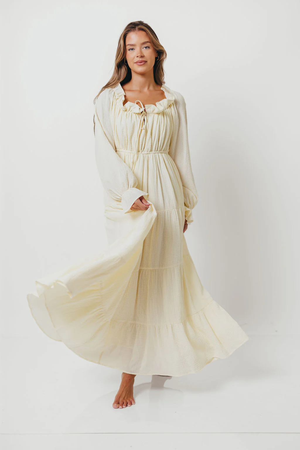 Golden Hour 100% Cotton Maxi Dress in Cream - Bump Friendly *6/9 PRE-ORDER* - Image 3