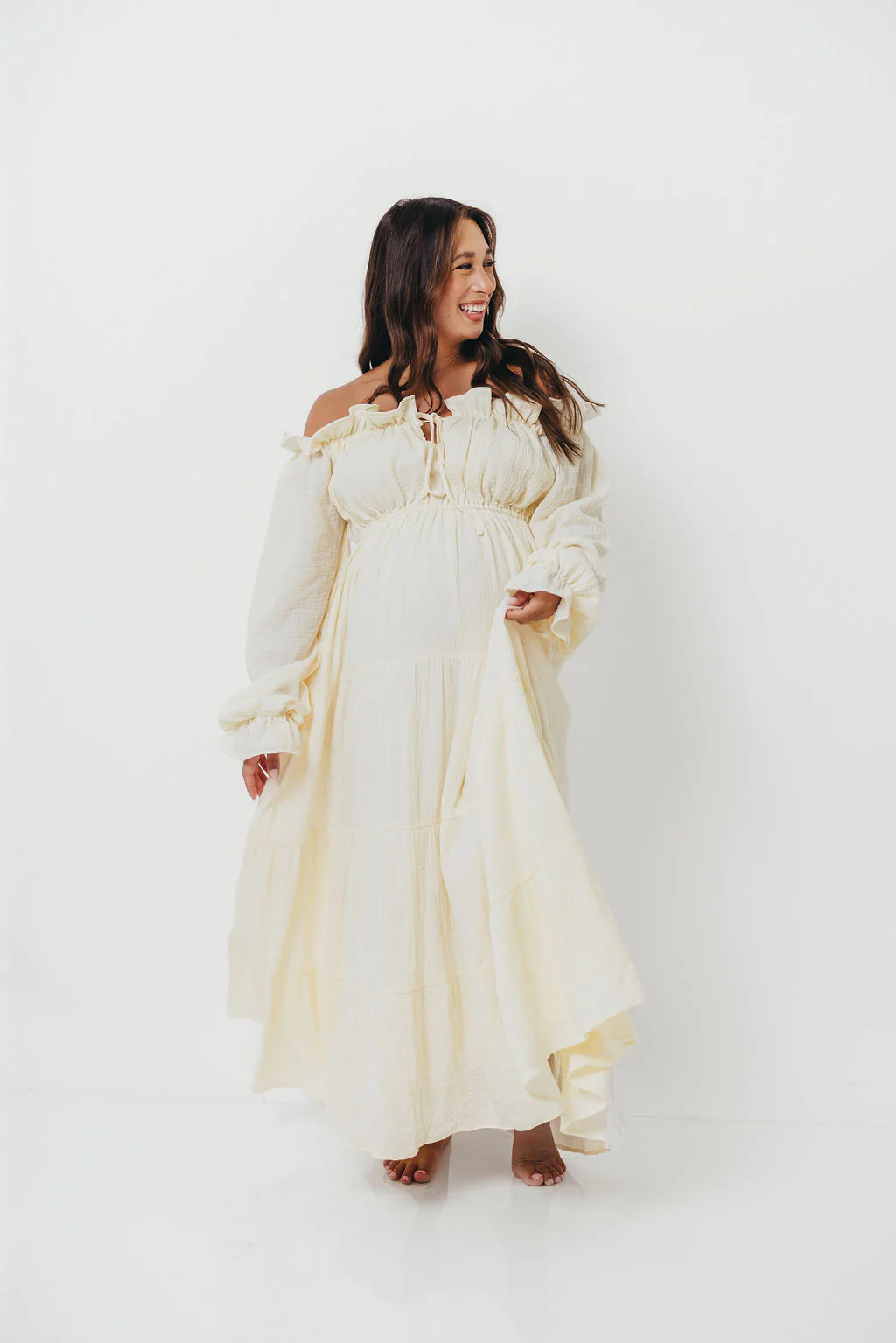 Golden Hour 100% Cotton Maxi Dress in Cream - Bump Friendly *6/9 PRE-ORDER* - Image 4