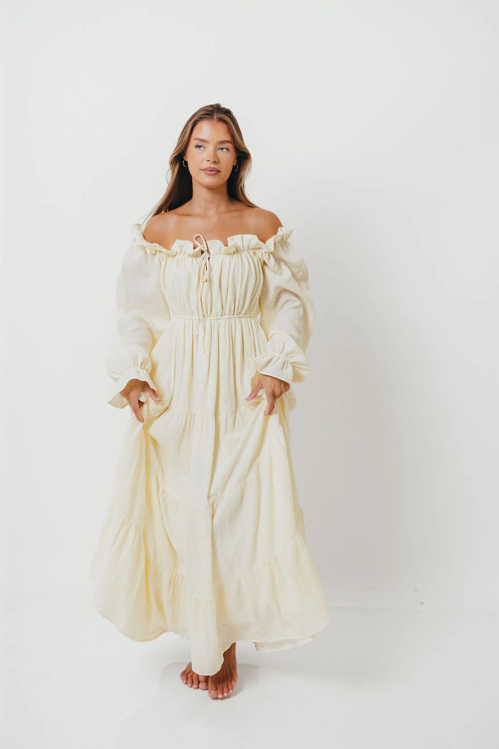 Golden Hour 100% Cotton Maxi Dress in Cream - Bump Friendly *6/9 PRE-ORDER* - Image 5