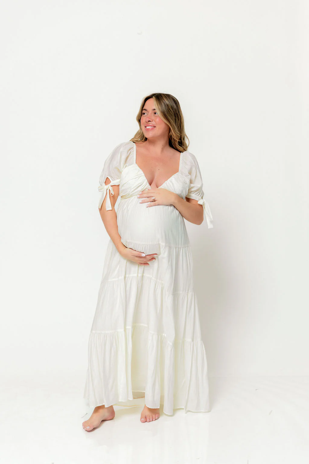 Grayson Maxi Dress in Cream - Bump Friendly & Inclusive Sizing - Image 4