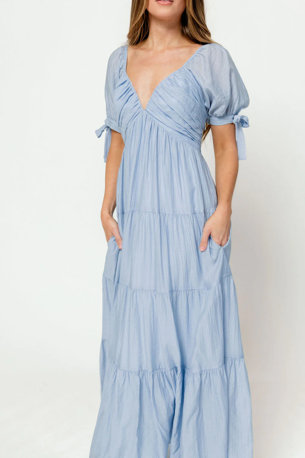 Grayson Maxi Dress in Dusty Blue - Bump Friendly & Inclusive Sizing - Image 4