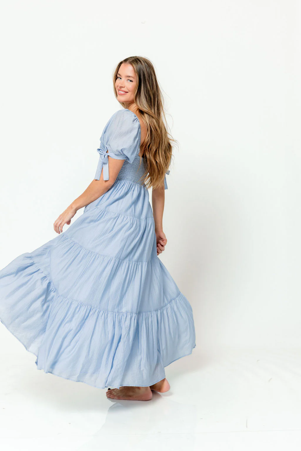 Grayson Maxi Dress in Dusty Blue - Bump Friendly & Inclusive Sizing - Image 6