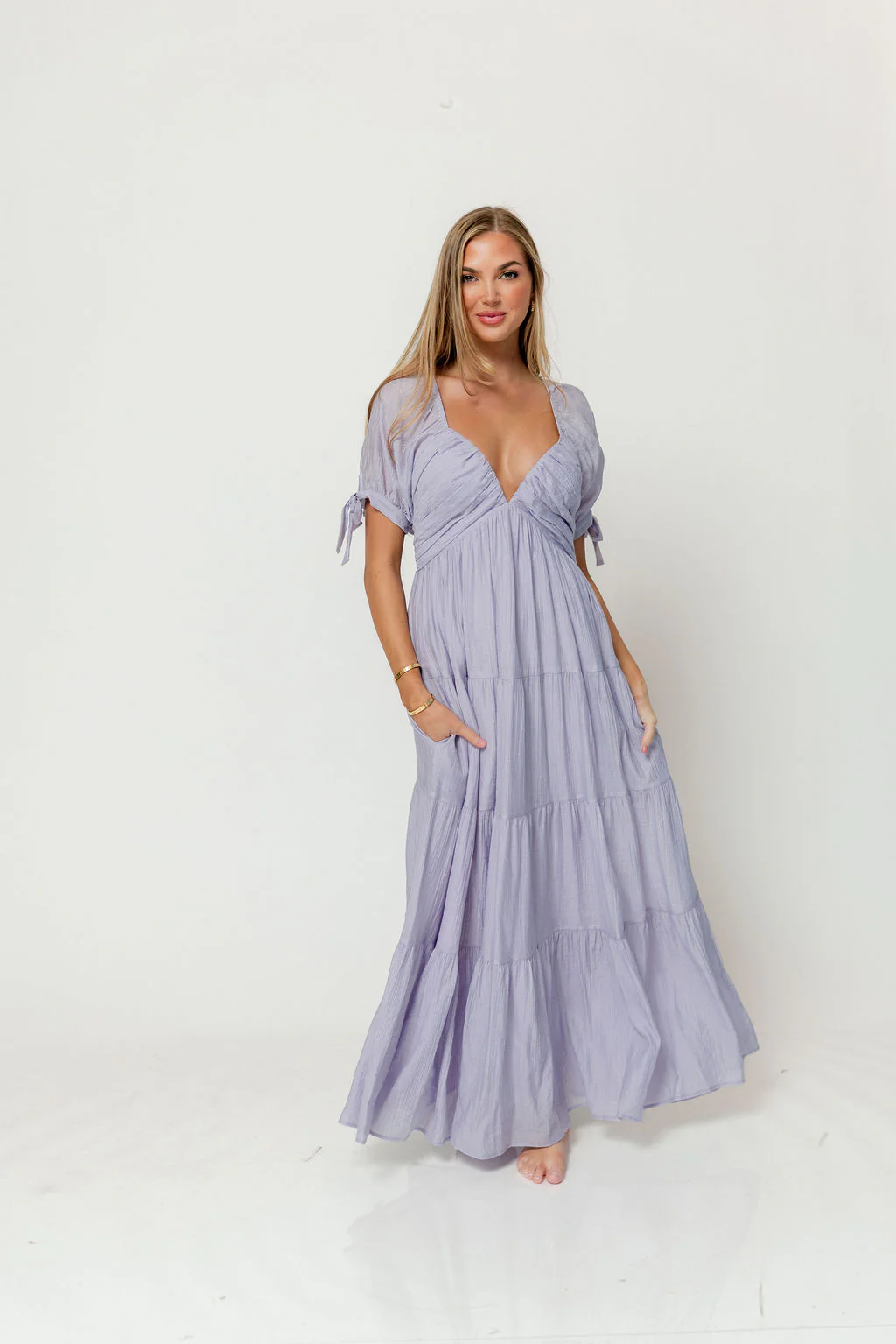 Grayson Maxi Dress in Lavender - Bump Friendly - Image 2