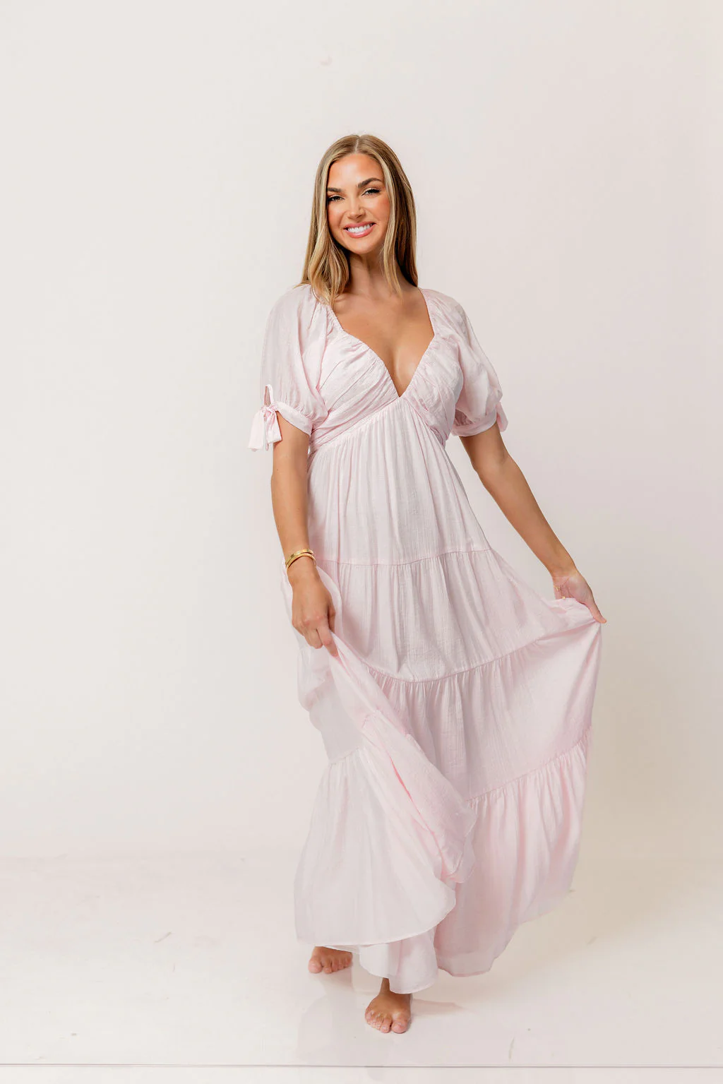 Grayson Maxi Dress in Light Pink - Bump Friendly & Inclusive Sizing - Image 9