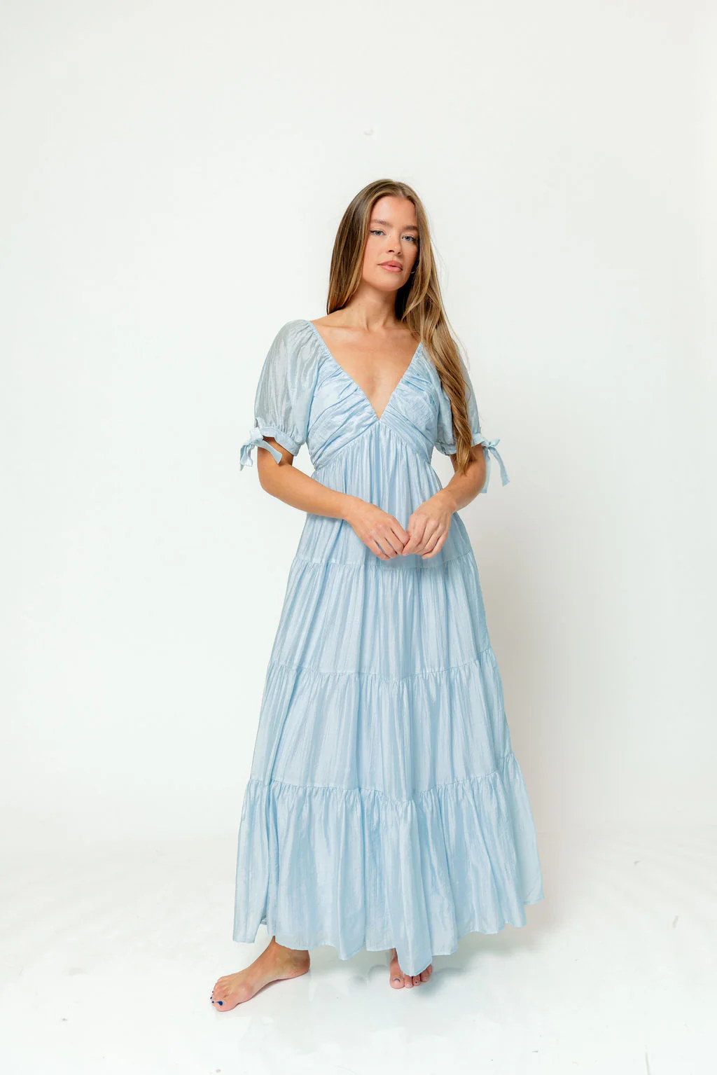 Grayson Maxi Dress in Light Blue - Bump Friendly & Inclusive Sizing