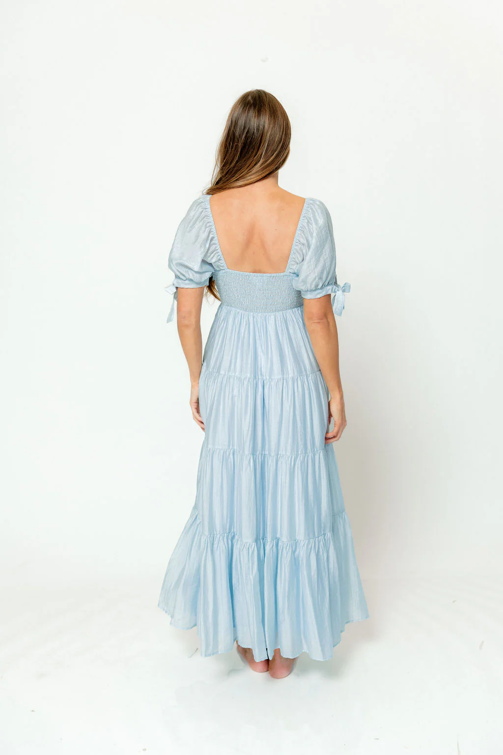 Grayson Maxi Dress in Light Blue - Bump Friendly & Inclusive Sizing - Image 5