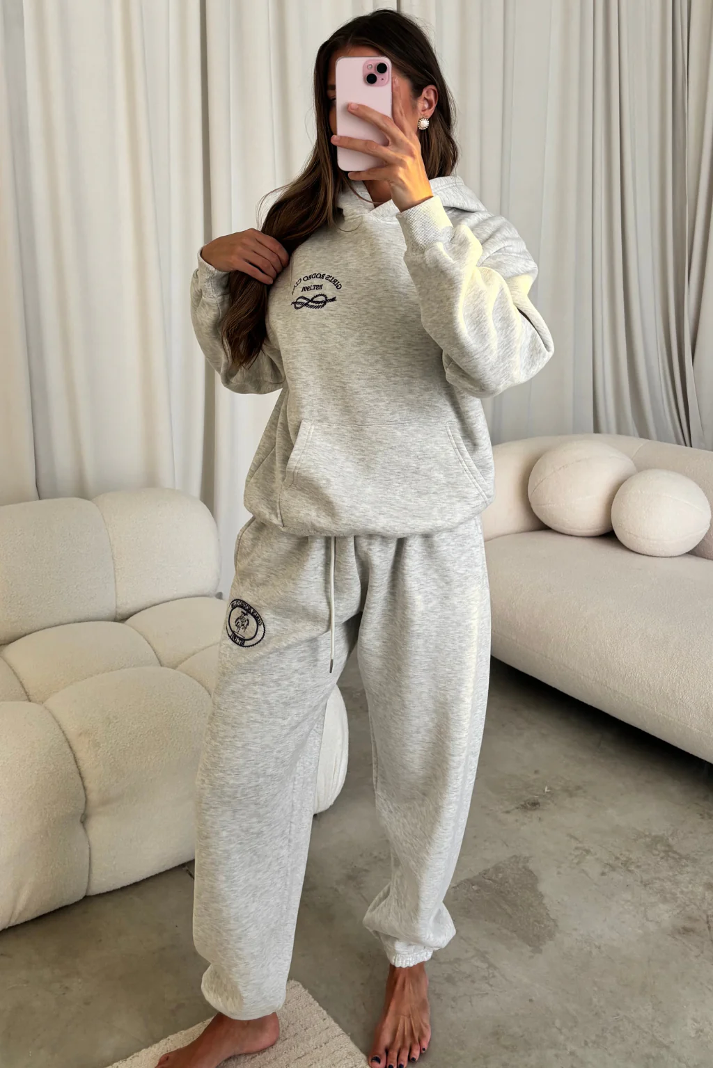 Hailey Rodeo Club Hoodie in Heather Grey - Image 3