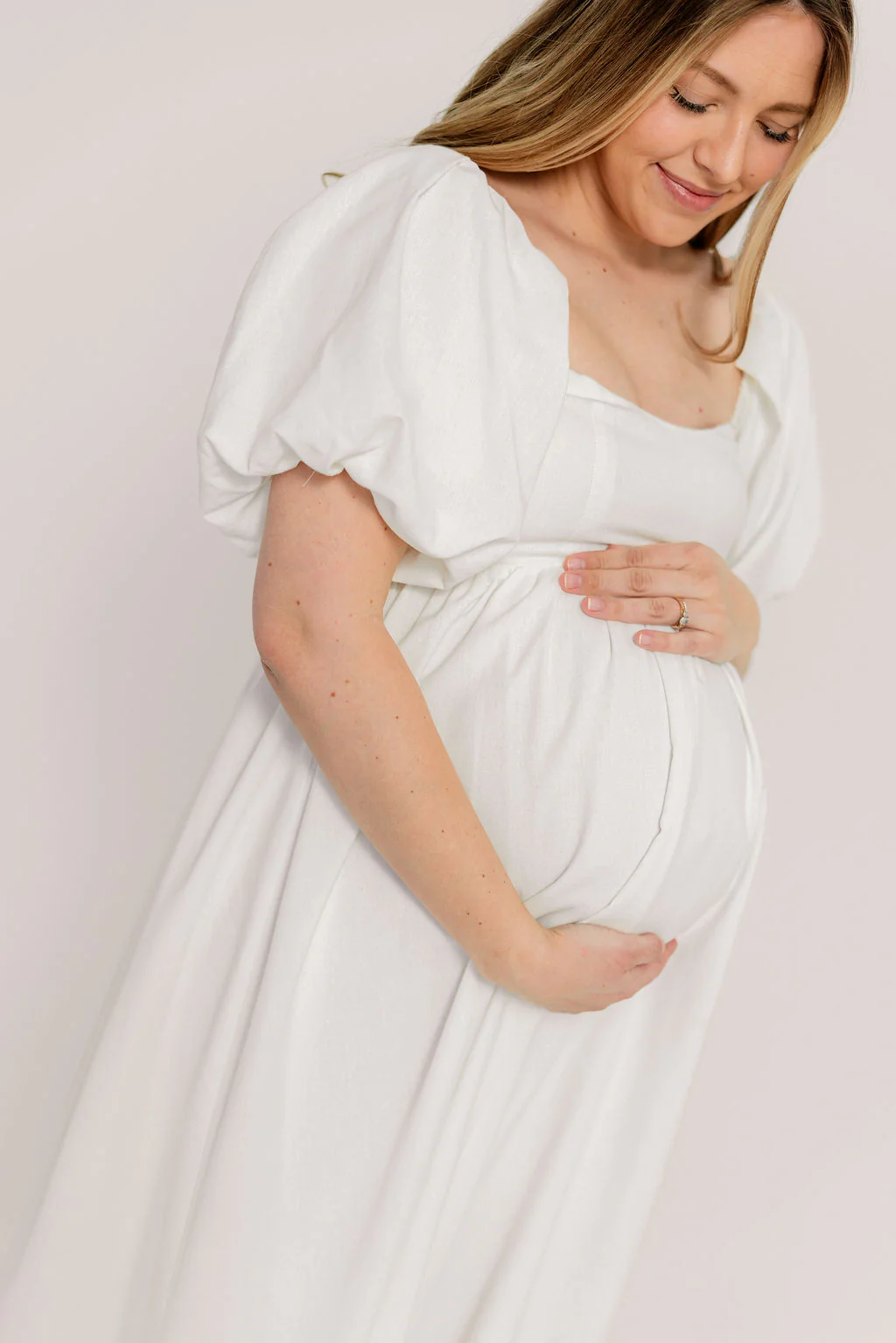 Hamilton Midi Dress in Off-White - Bump Friendly and Inclusive Sizing (S-2XL) - Image 13