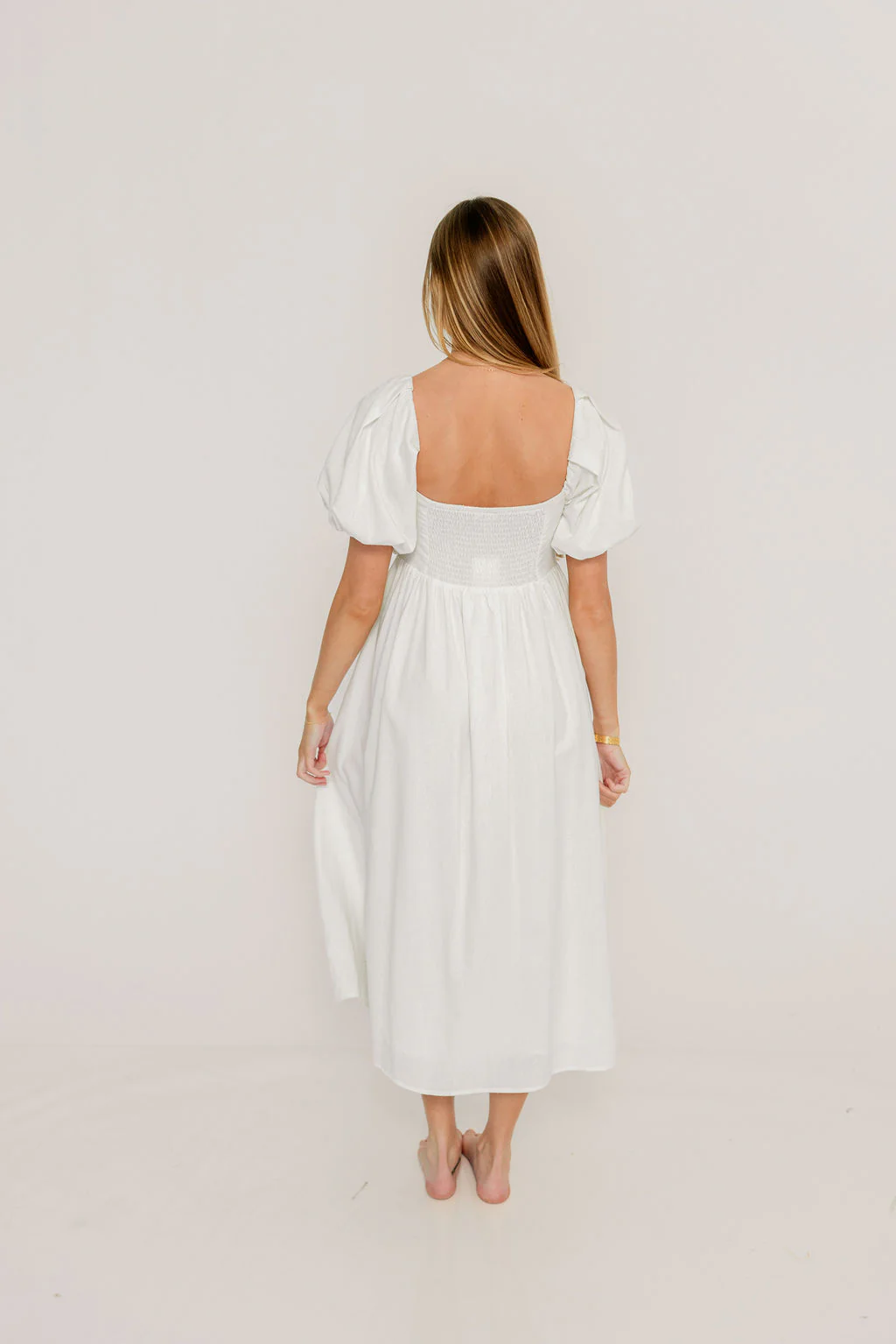 Hamilton Midi Dress in Off-White - Bump Friendly and Inclusive Sizing (S-2XL) - Image 18