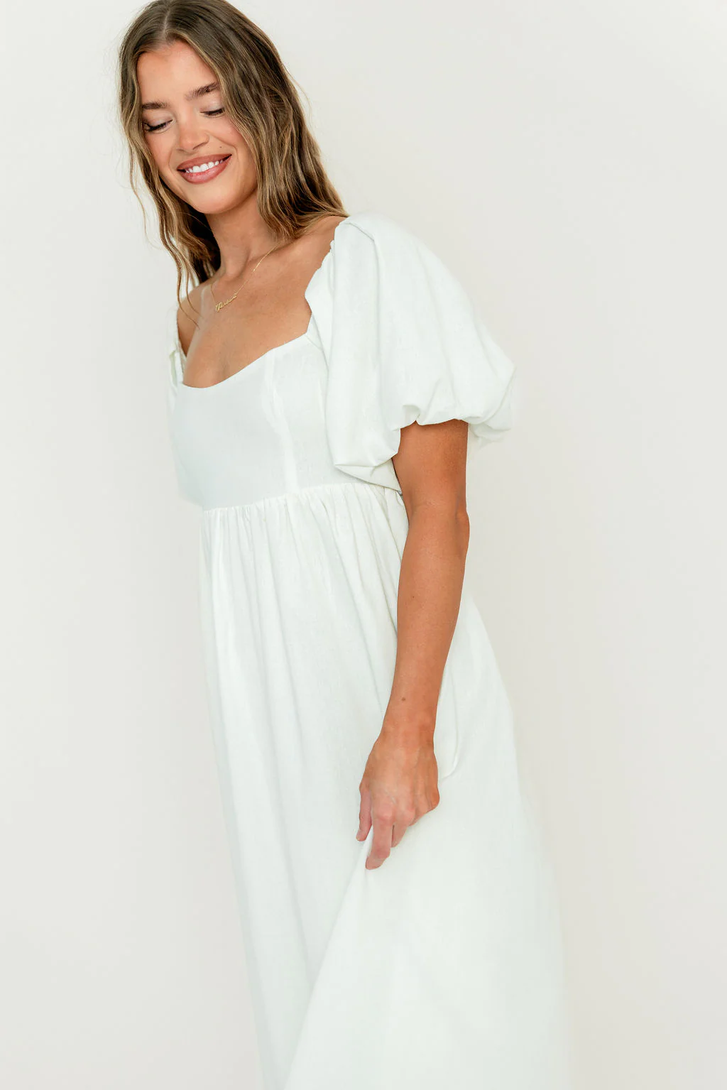 Hamilton Midi Dress in Off-White - Bump Friendly and Inclusive Sizing (S-2XL) - Image 22