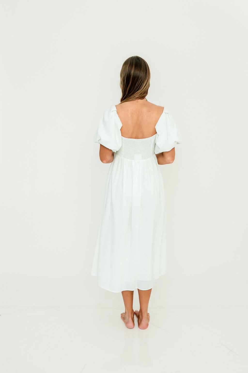 Hamilton Midi Dress in Off-White - Bump Friendly and Inclusive Sizing (S-2XL) - Image 24