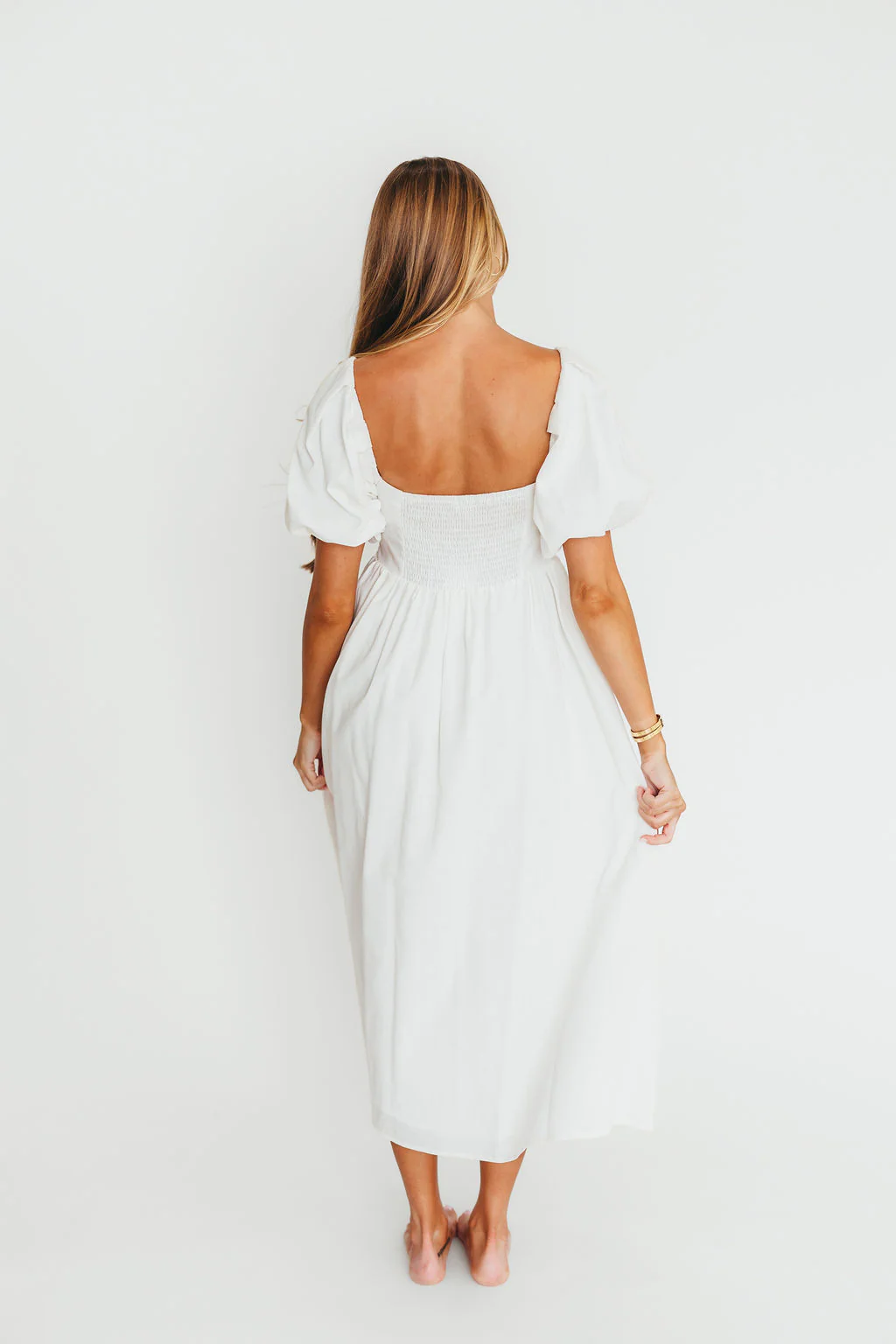 Hamilton Midi Dress in Off-White - Bump Friendly and Inclusive Sizing (S-2XL) - Image 6