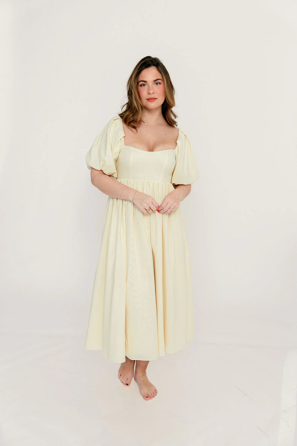 Hamilton Midi Dress in Butter - Bump Friendly (S-XL)