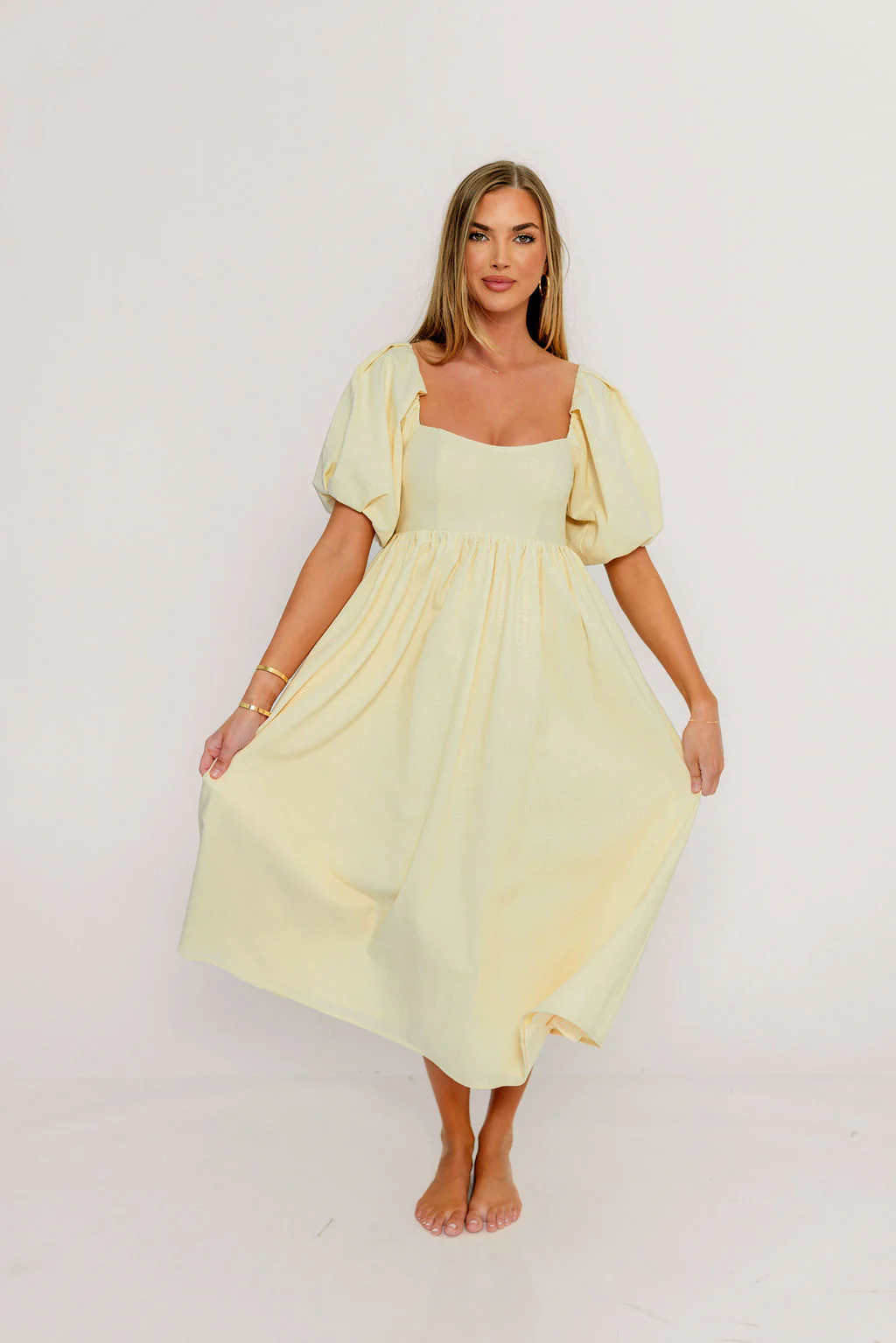 Hamilton Midi Dress in Butter - Bump Friendly (S-XL) - Image 11