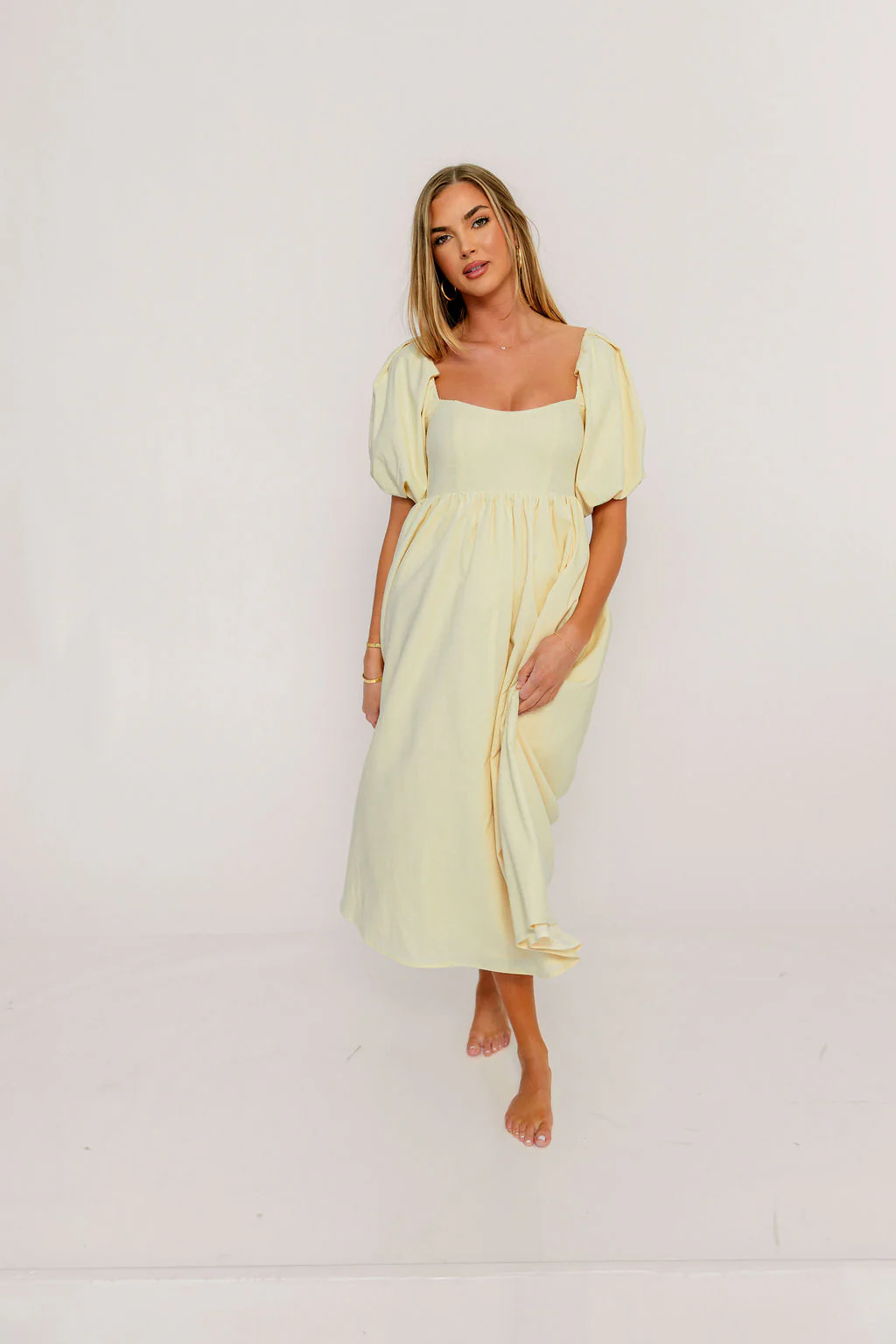 Hamilton Midi Dress in Butter - Bump Friendly (S-XL) - Image 12