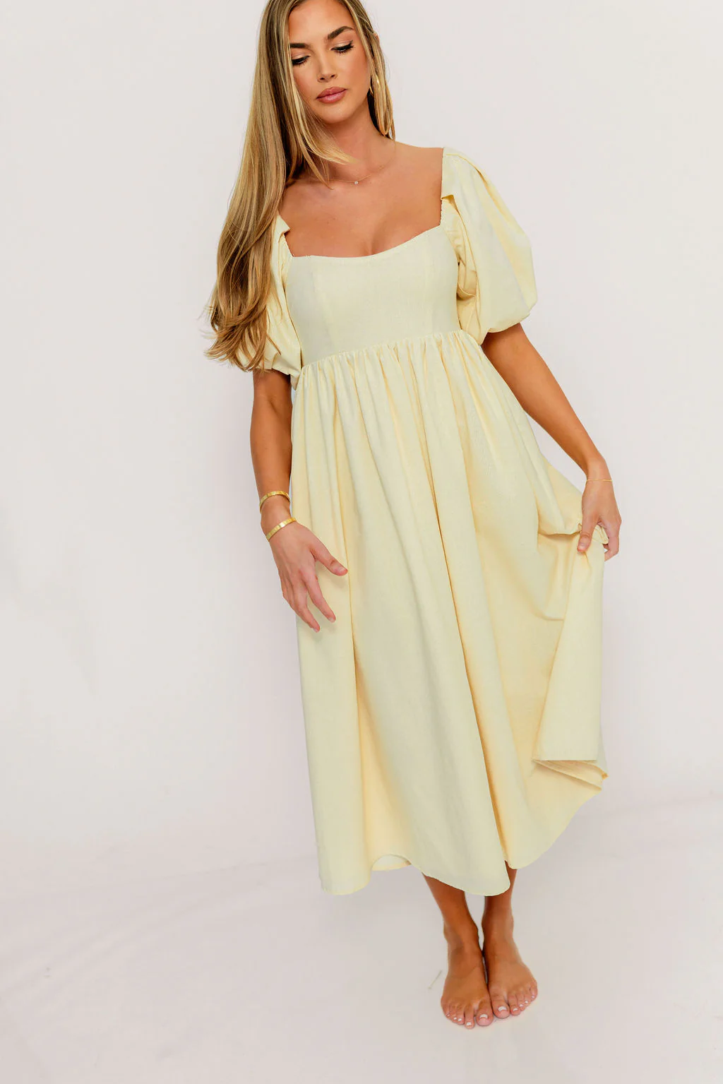 Hamilton Midi Dress in Butter - Bump Friendly (S-XL) - Image 15