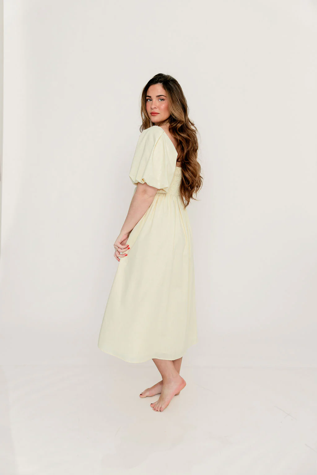 Hamilton Midi Dress in Butter - Bump Friendly (S-XL) - Image 18