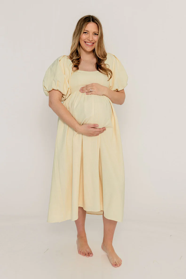 Hamilton Midi Dress in Butter - Bump Friendly (S-XL) - Image 4