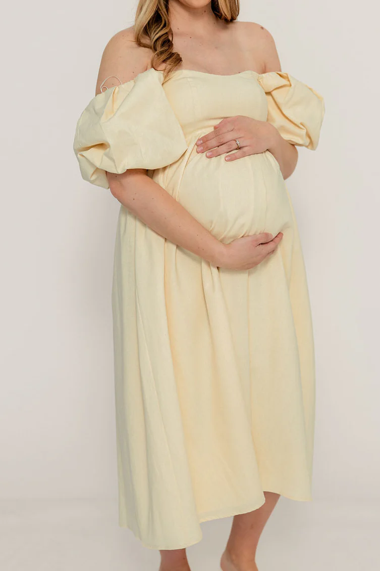 Hamilton Midi Dress in Butter - Bump Friendly (S-XL) - Image 6