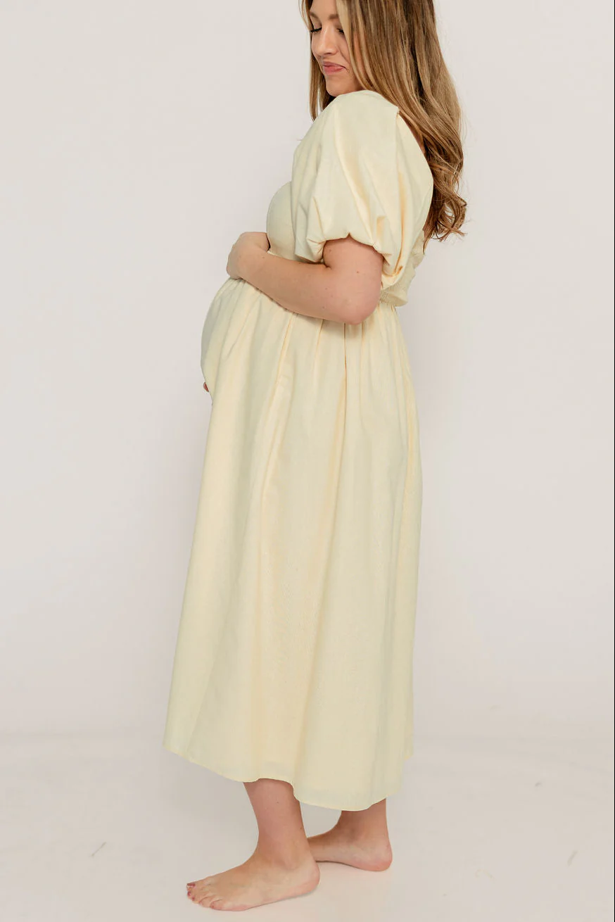 Hamilton Midi Dress in Butter - Bump Friendly (S-XL) - Image 7