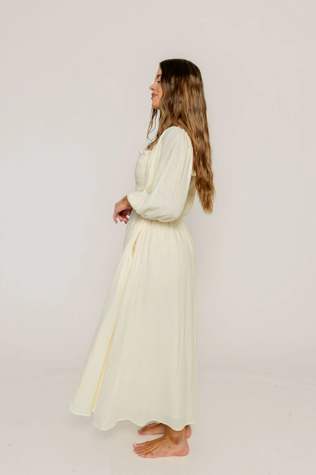 Hayes 100% Premium Cotton Maxi Dress in Faded Grid - Image 15