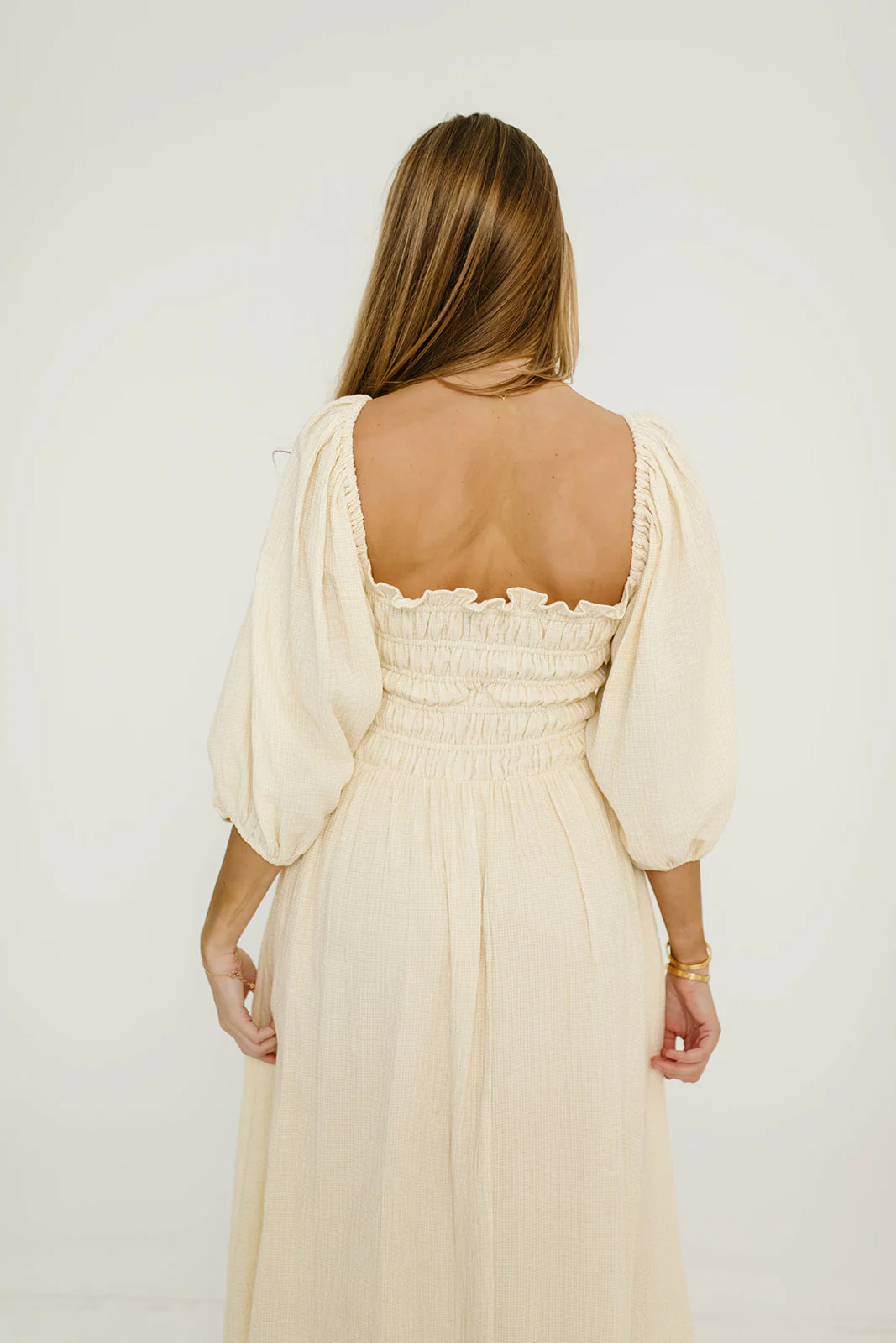 Hayes 100% Premium Cotton Maxi Dress in Faded Grid - Image 20